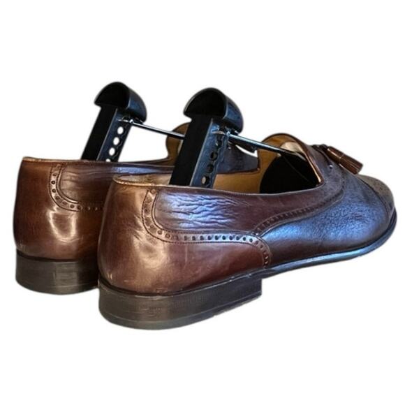 Mens Mezlan Havana Tassel Loafers Leather Size 11 Brown Slip On - Picture 4 of 8